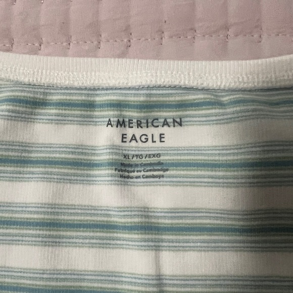 American Eagle Blue/Green Stripe Tank Top - Picture 3 of 3